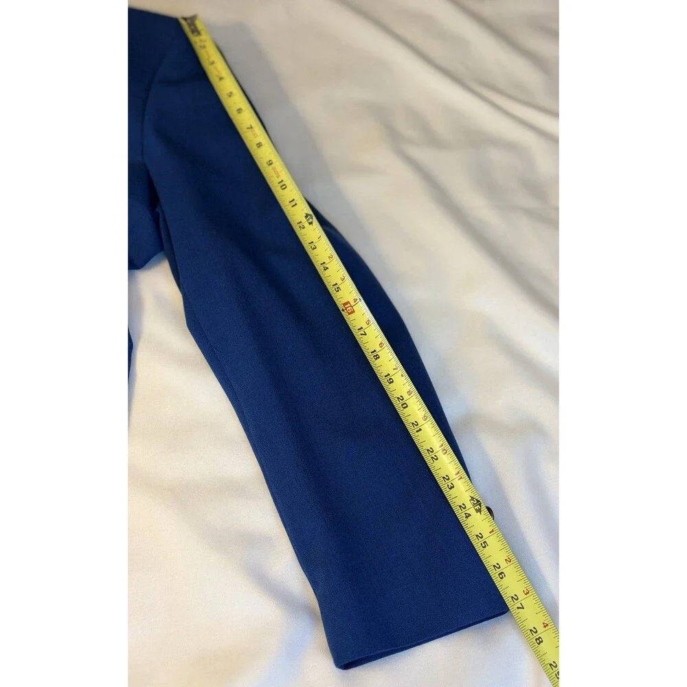 VTG PIERRE CARDIN Blazer Men 44 Royal Blue Single Breasted 2 Button Gold Accent